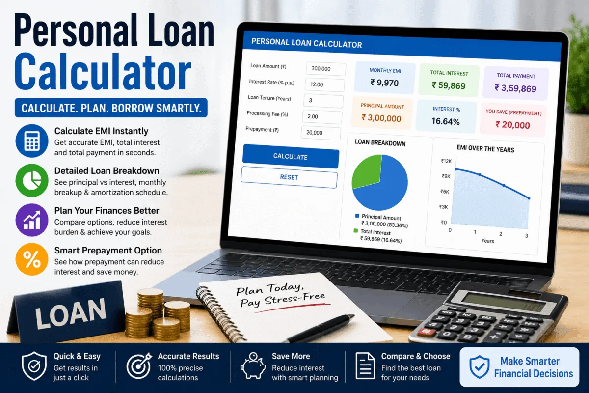 Personal Loan Calculator online (₹ India): Calculate EMI, Interest & Smart Loan Planning Guide 2026